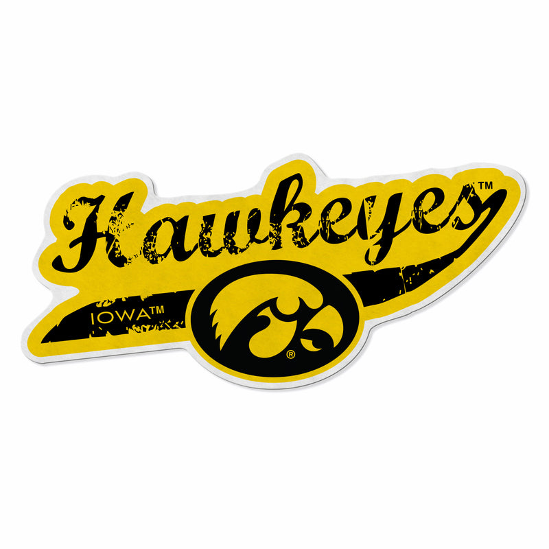 Iowa University Shape Cut Logo With Header Card - Distressed Design