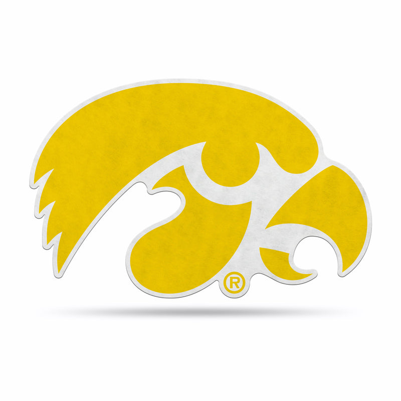 NCAA Iowa Hawkeyes Classic Team Logo Shape Cut Pennant - Home and Living Room Décor - Soft Felt EZ to Hang By Rico Industries