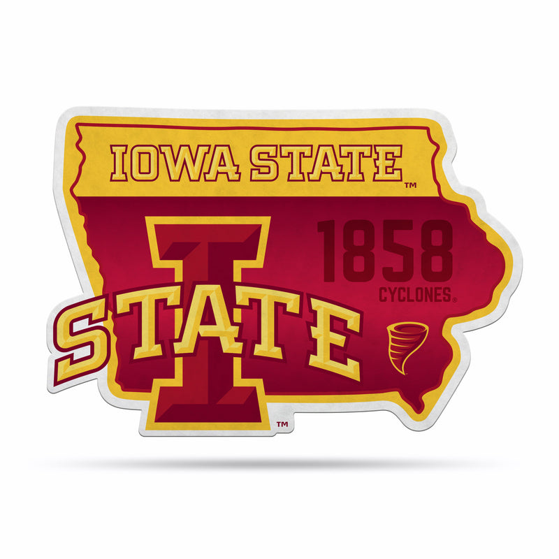 NCAA Iowas State Cyclones Classic State Shape Cut Pennant - Home and Living Room Décor - Soft Felt EZ to Hang By Rico Industries