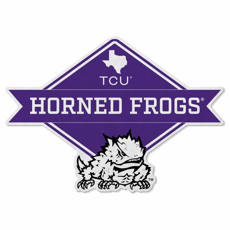 Tcu Shape Cut Logo With Header Card - Diamond Design