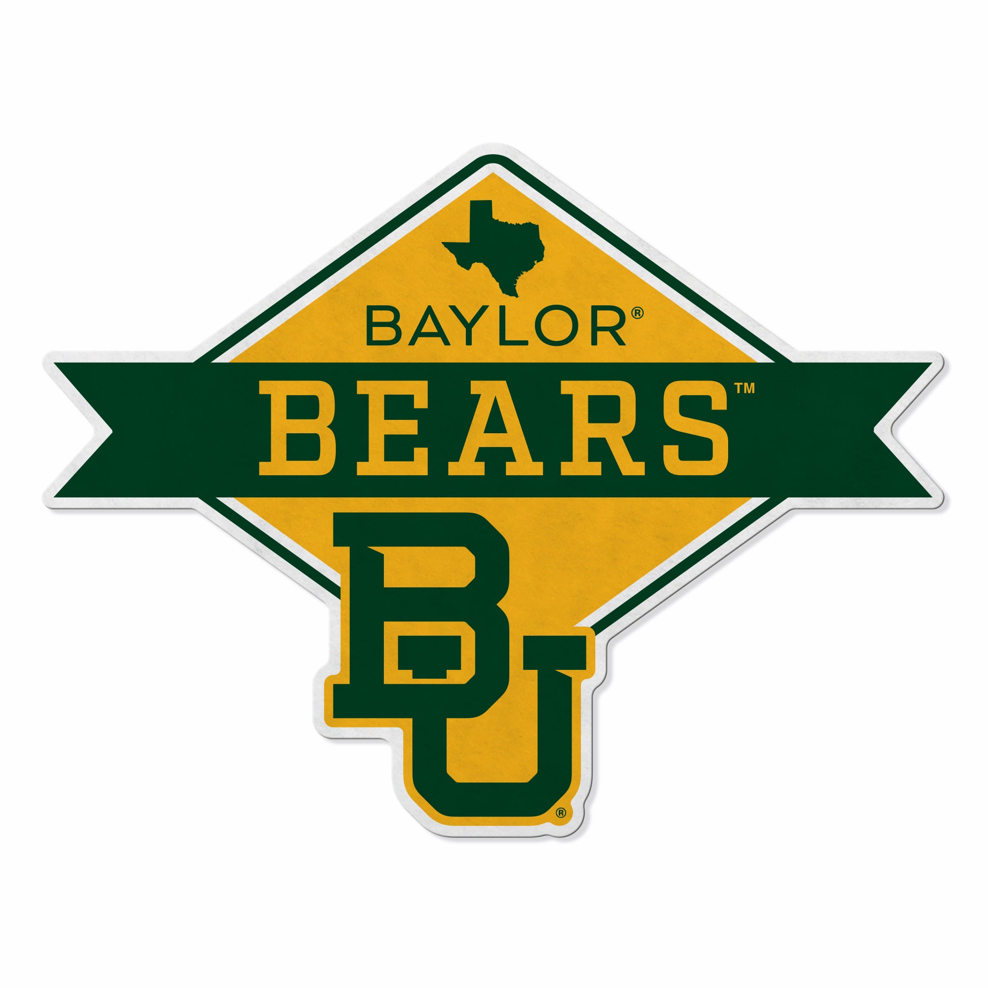 Baylor Shape Cut Logo With Header Card - Diamond Design