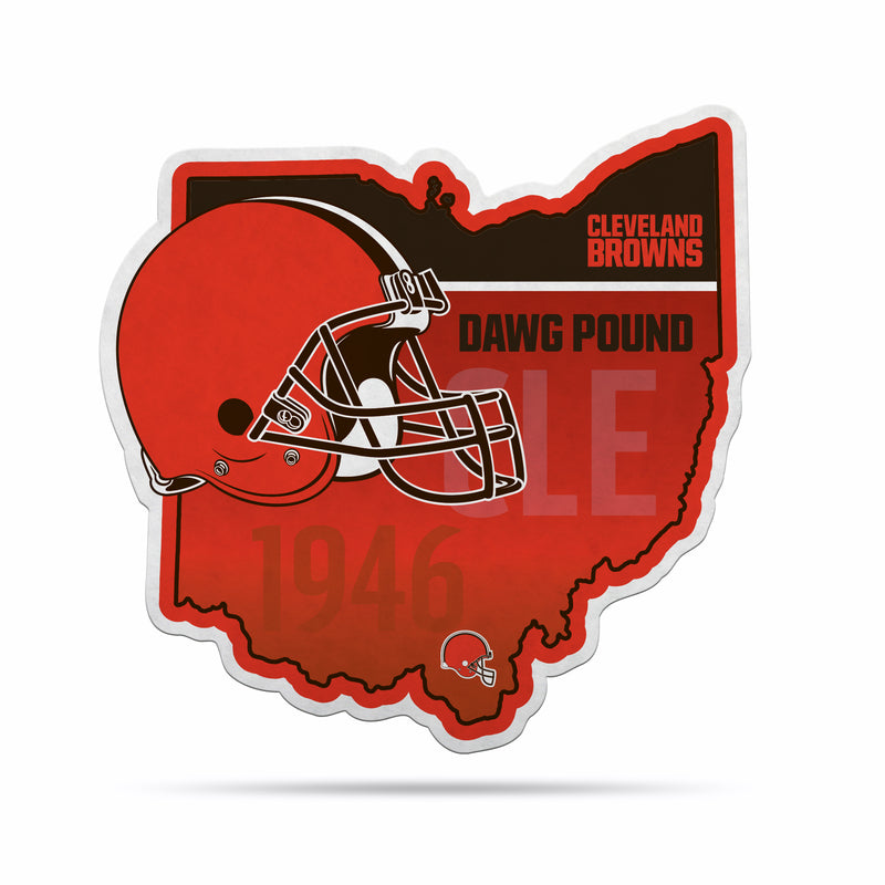 NFL Cleveland Browns Classic State Shape Cut Pennant - Home and Living Room Décor - Soft Felt EZ to Hang By Rico Industries
