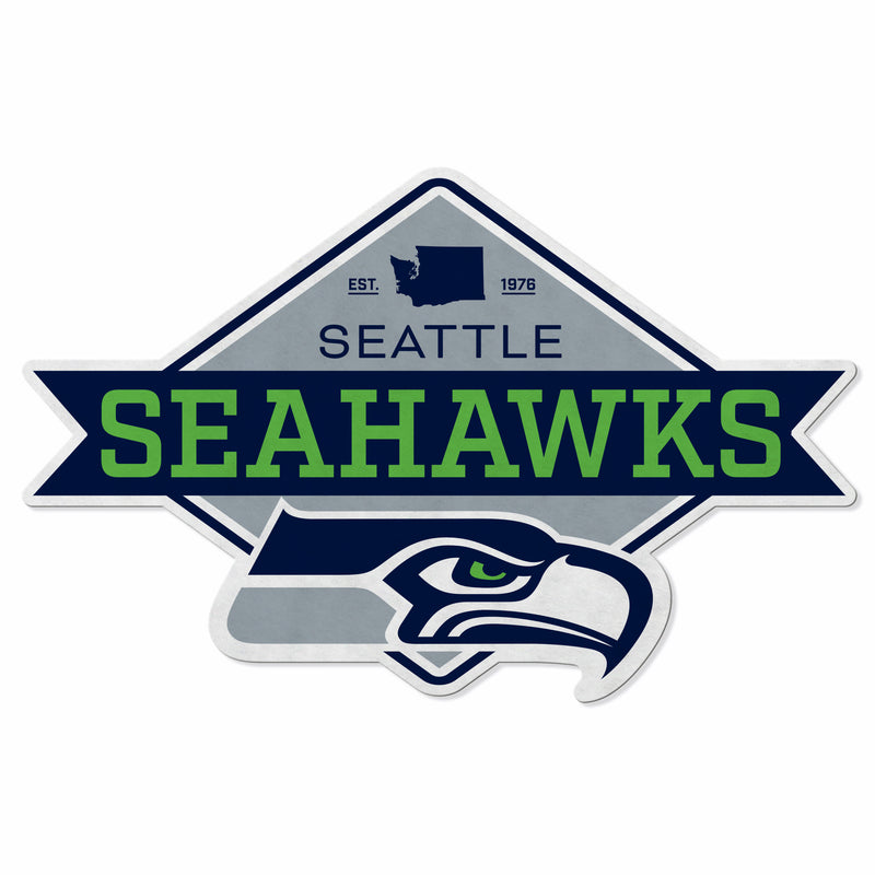 Seahawks Shape Cut Logo With Header Card - Diamond Design