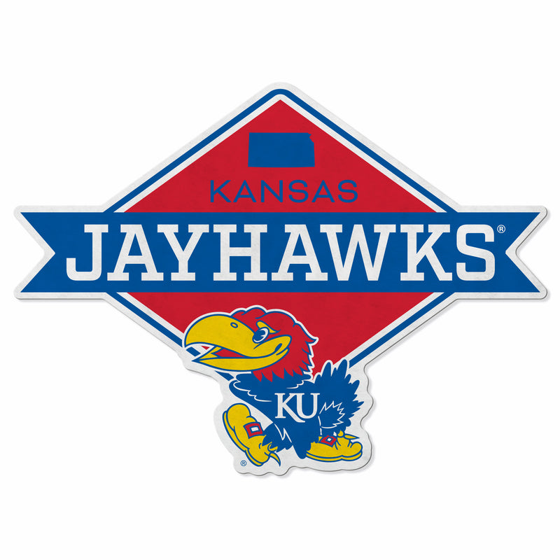 Kansas University Shape Cut Logo With Header Card - Diamond Design