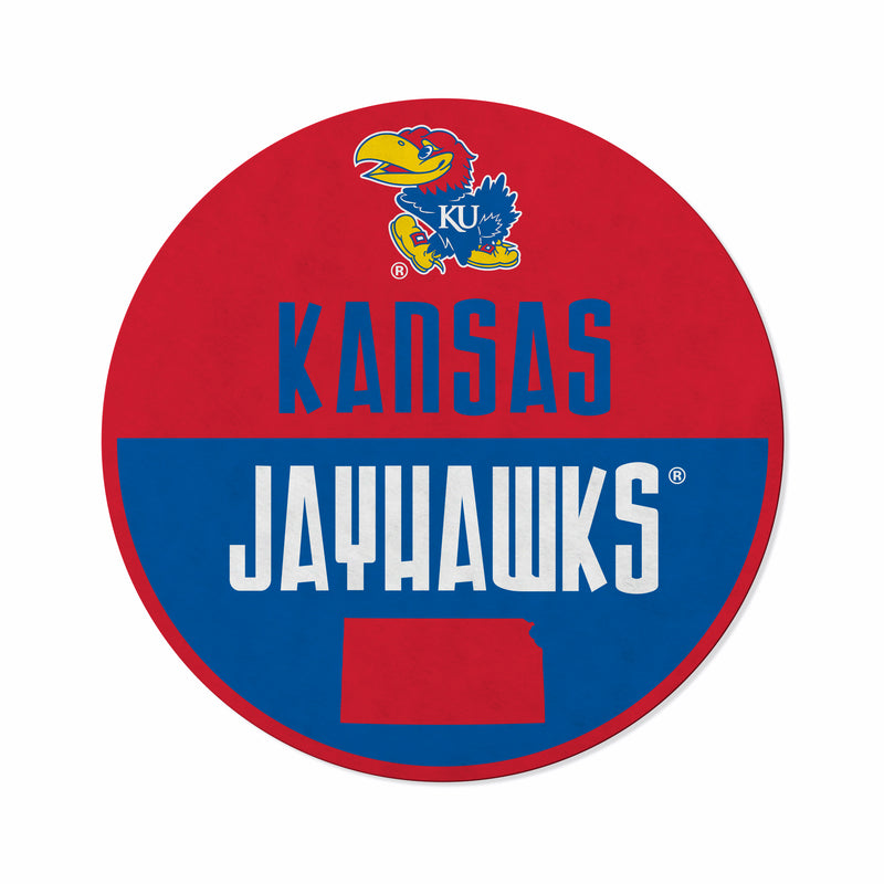 Kansas University Shape Cut Logo With Header Card - Classic Design