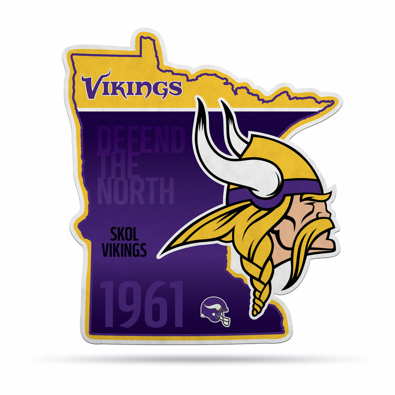 NFL Minnesota Vikings Classic State Shape Cut Pennant - Home and Living Room Décor - Soft Felt EZ to Hang By Rico Industries