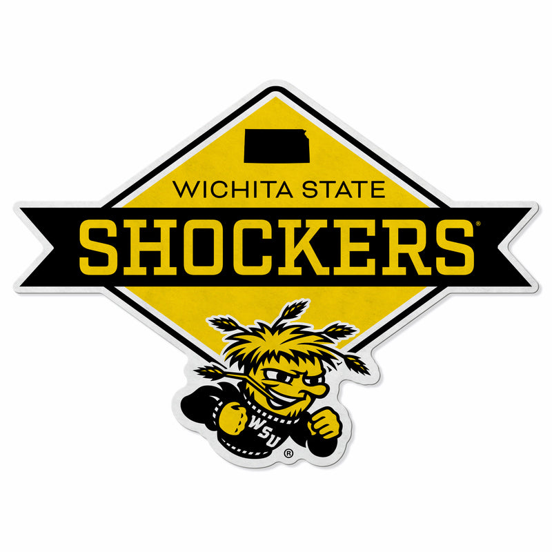 Wichita State Shape Cut Logo With Header Card - Diamond Design