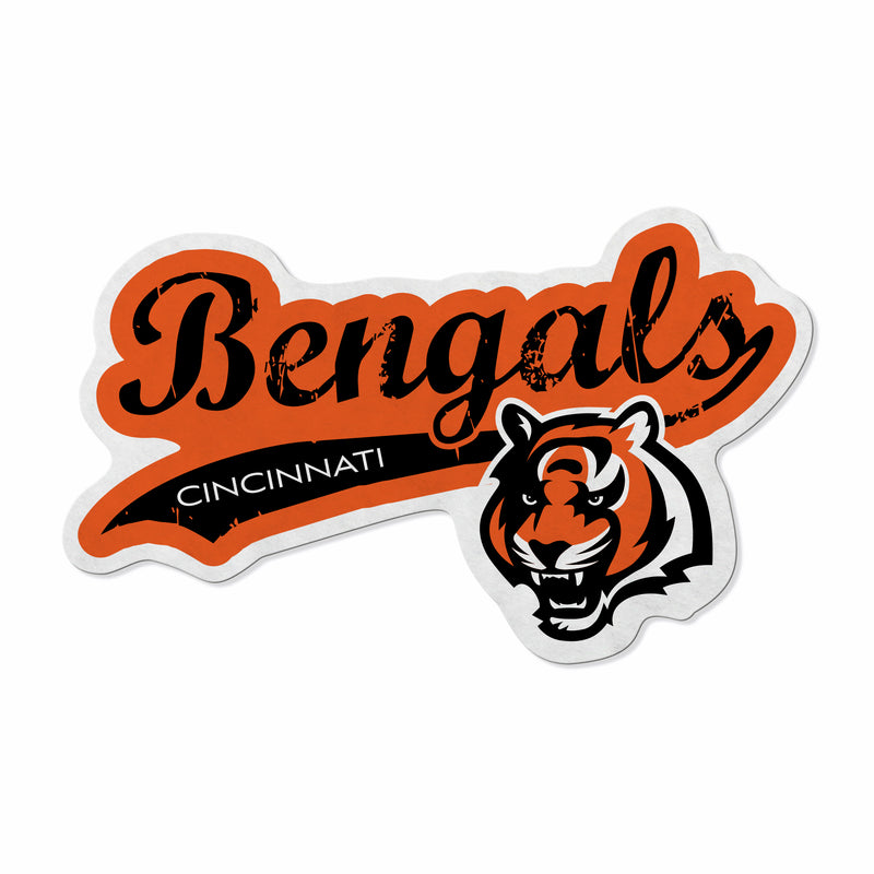 Bengals Shape Cut Logo With Header Card - Distressed Design