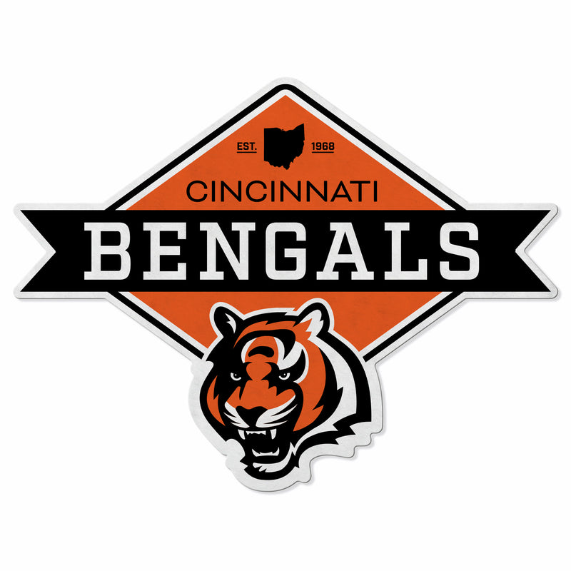 Bengals Shape Cut Logo With Header Card - Diamond Design