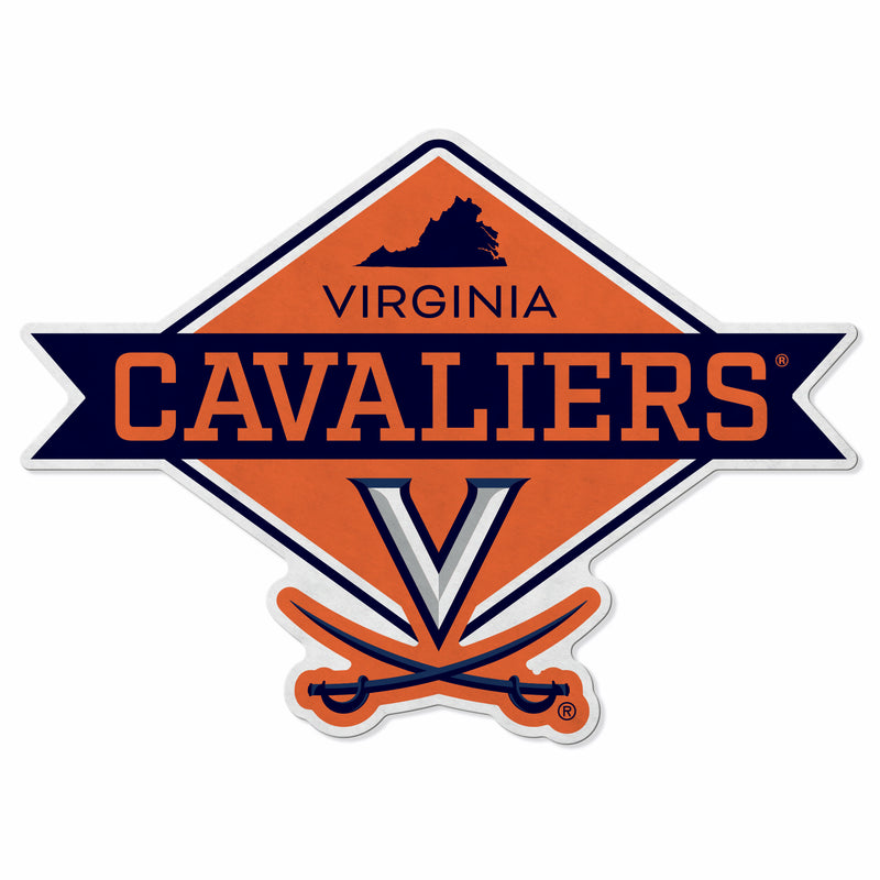 Virginia University Shape Cut Logo With Header Card - Diamond Design