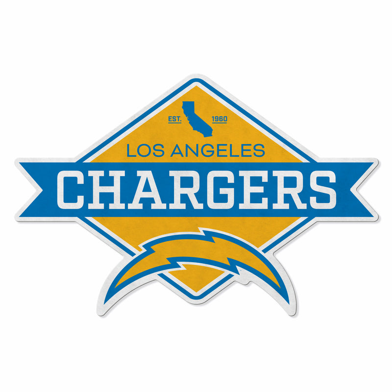 Chargers Shape Cut Logo With Header Card - Diamond Design