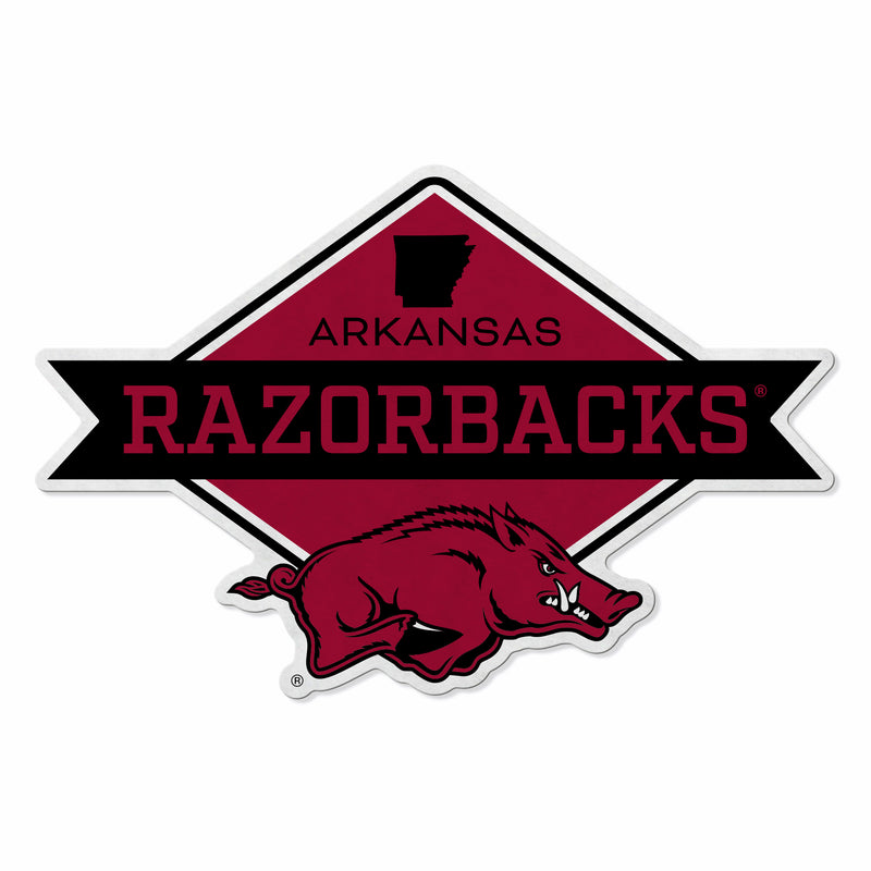 Arkansas University Shape Cut Logo With Header Card - Diamond Design