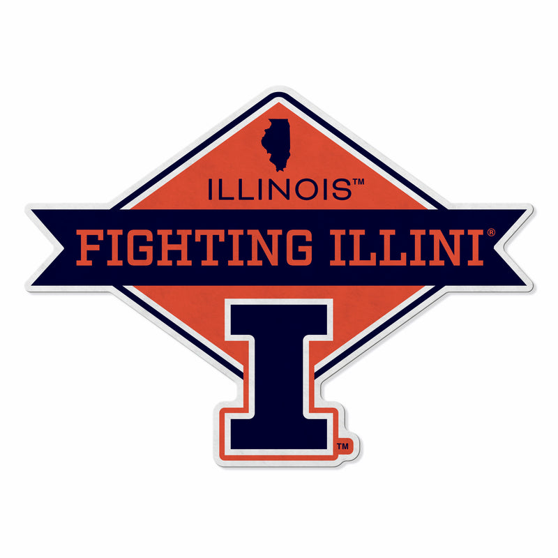 Illinois University Shape Cut Logo With Header Card - Diamond Design