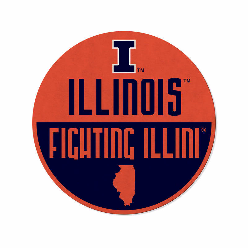 Illinois University Shape Cut Logo With Header Card - Classic Design