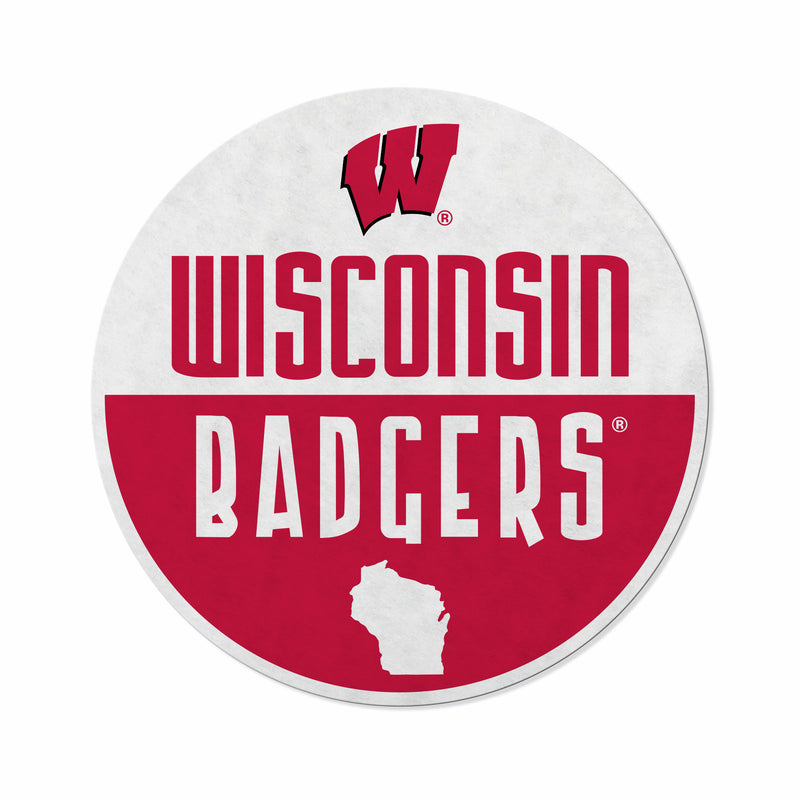 Wisconsin University Shape Cut Logo With Header Card - Classic Design