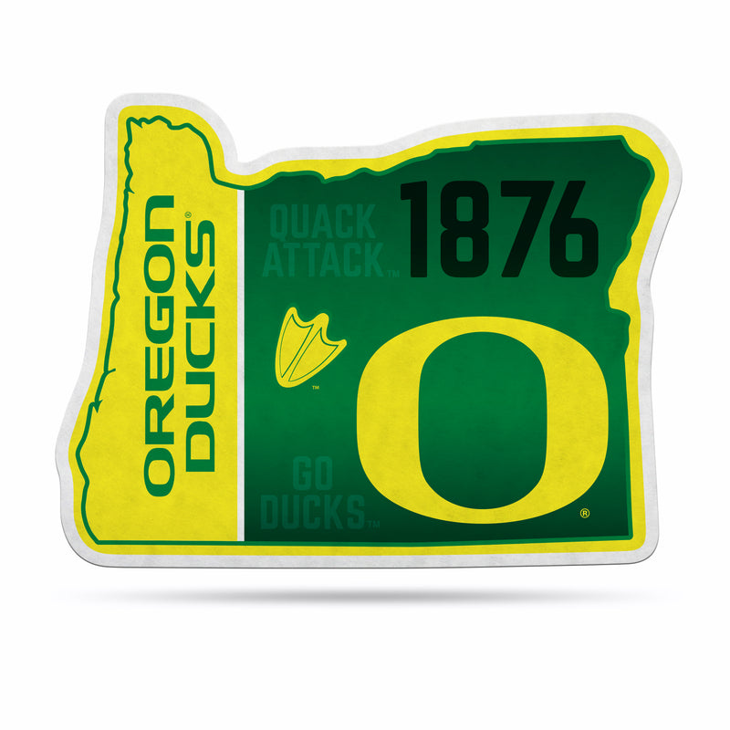 NCAA Oregon Ducks Classic State Shape Cut Pennant - Home and Living Room Décor - Soft Felt EZ to Hang By Rico Industries