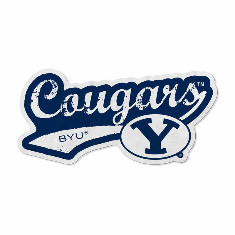 Byu Shape Cut Logo With Header Card - Distressed Design