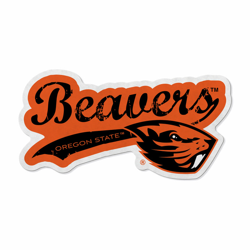 Oregon State Shape Cut Logo With Header Card - Distressed Design