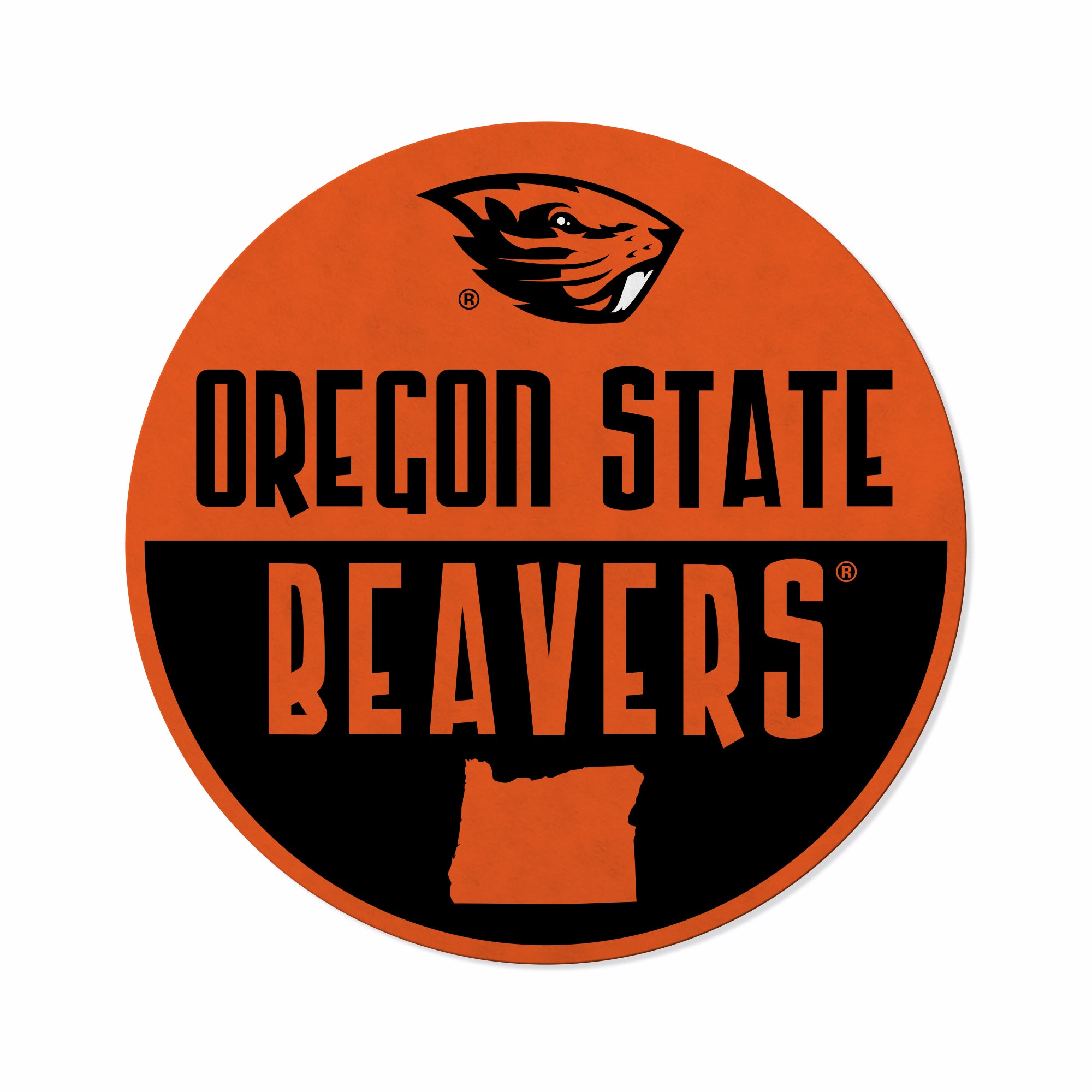 Oregon State Shape Cut Logo With Header Card - Classic Design