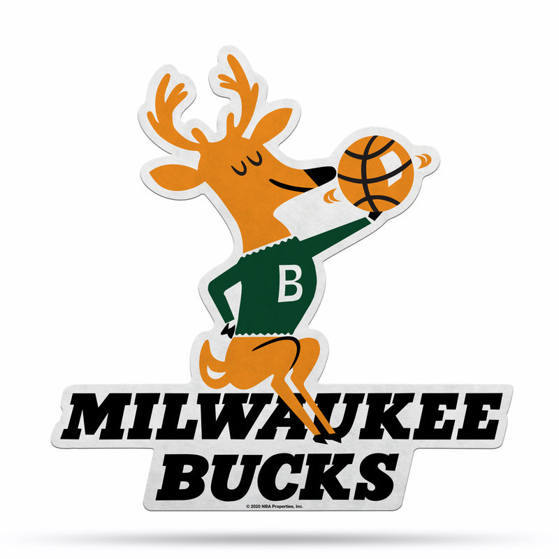 NBA Milwaukee Bucks Retro Shape Cut Pennant - Home and Living Room Décor - Soft Felt EZ to Hang By Rico Industries