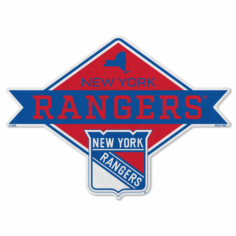 Rangers - Ny Shape Cut Logo With Header Card - Diamond Design