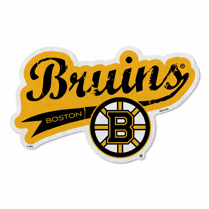 Bruins Shape Cut Logo With Header Card - Distressed Design