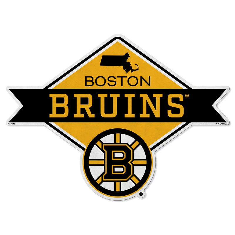 Bruins Shape Cut Logo With Header Card - Diamond Design