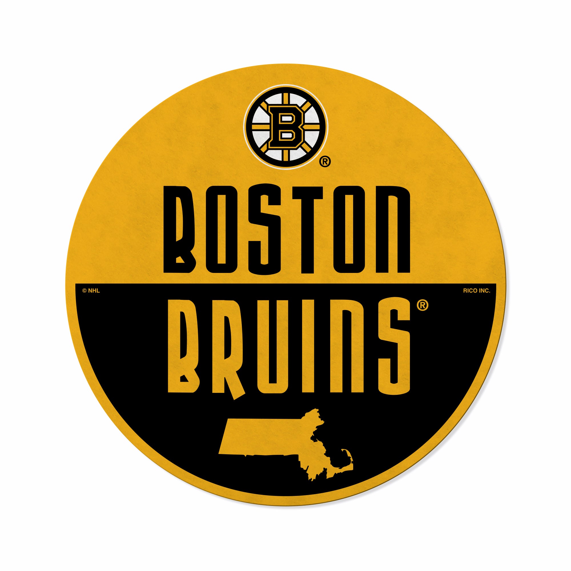 Bruins Shape Cut Logo With Header Card - Classic Design