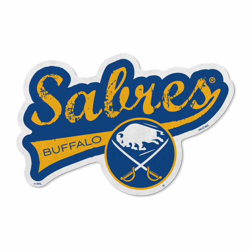 Sabres Shape Cut Logo With Header Card - Distressed Design