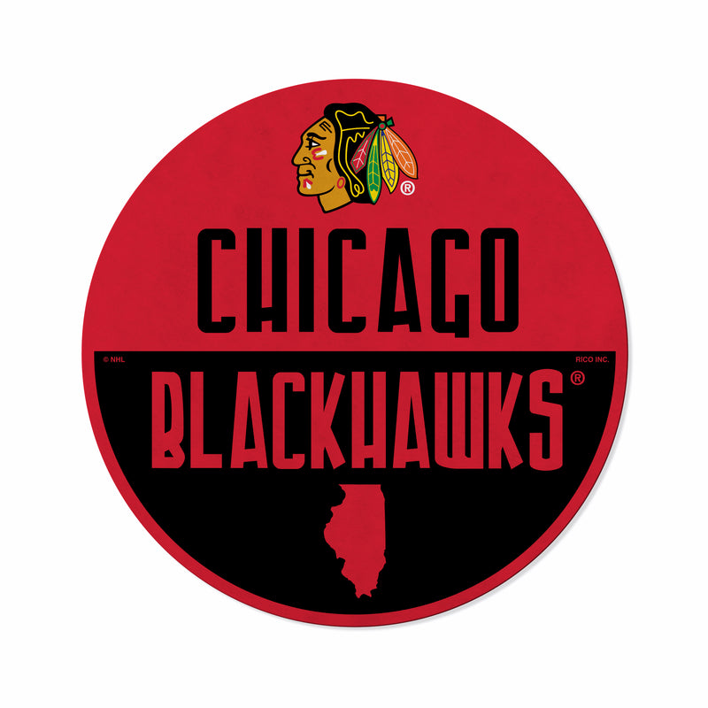 Blackhawks Shape Cut Logo With Header Card - Classic Design