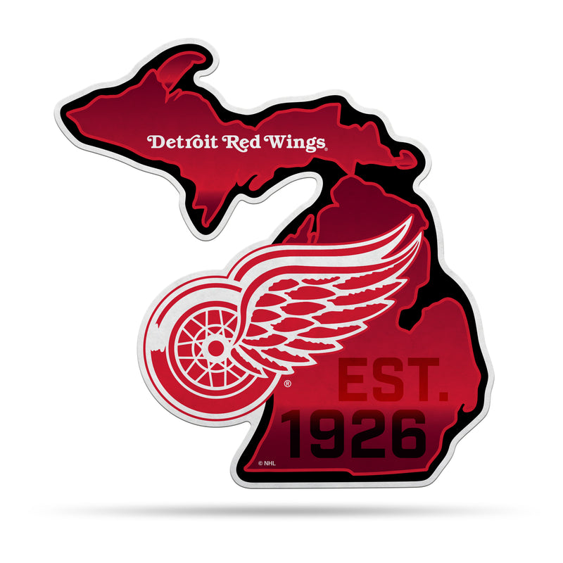 NHL Detroit Red Wings Classic State Shape Cut Pennant - Home and Living Room Décor - Soft Felt EZ to Hang By Rico Industries