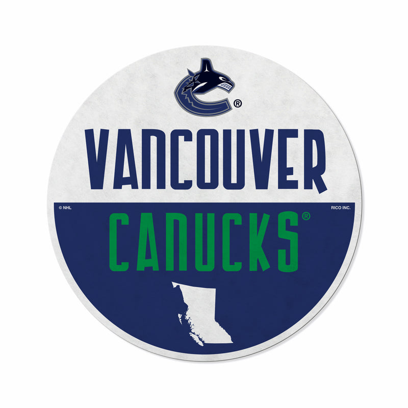 Canucks Shape Cut Logo With Header Card - Classic Design