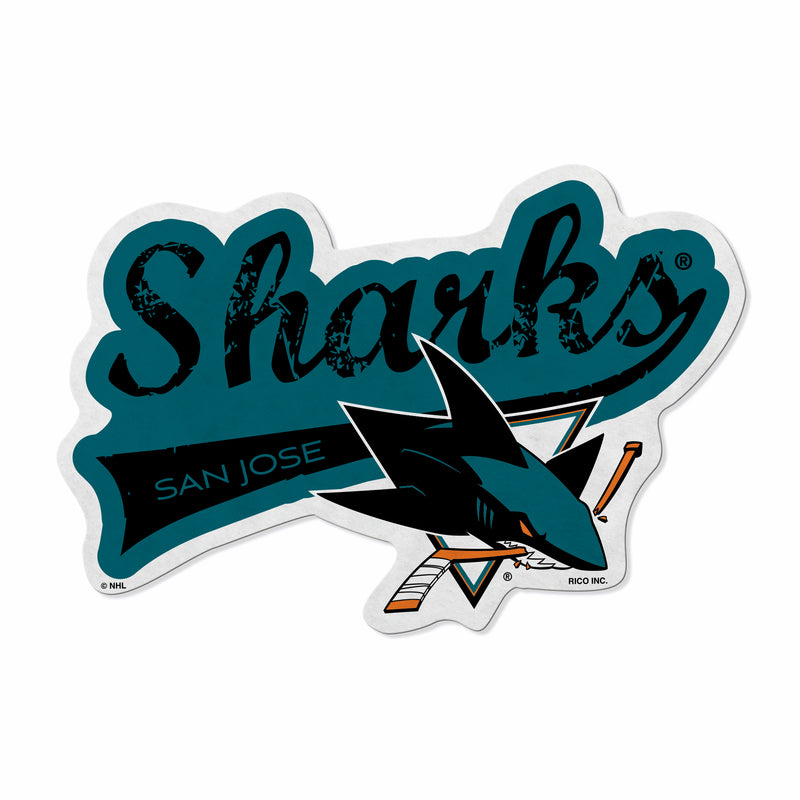 Sharks Shape Cut Logo With Header Card - Distressed Design