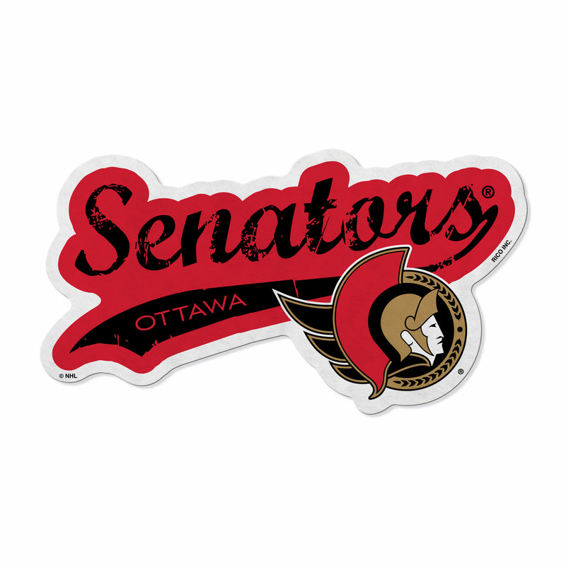 Senators Shape Cut Logo With Header Card - Distressed Design