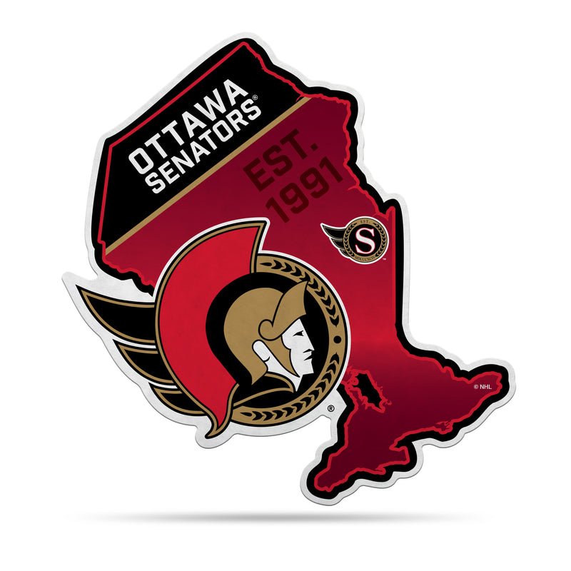 NHL Ottawa Senators Classic State Shape Cut Pennant - Home and Living Room Décor - Soft Felt EZ to Hang By Rico Industries