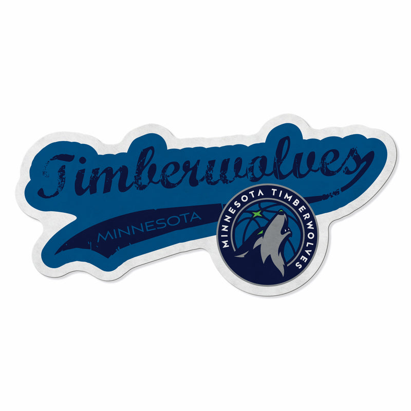 Timberwolves Shape Cut Logo With Header Card - Distressed Design