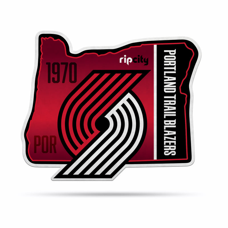 NBA Portland Trail Blazers Classic State Shape Cut Pennant - Home and Living Room Décor - Soft Felt EZ to Hang By Rico Industries