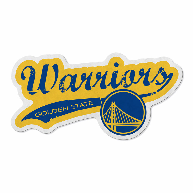 Warriors Shape Cut Logo With Header Card - Distressed Design