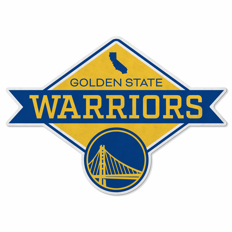 Warriors Shape Cut Logo With Header Card - Diamond Design