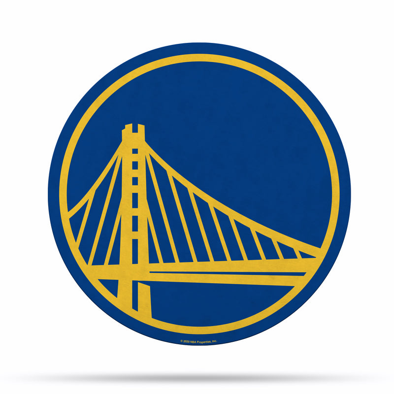 NBA Golden State Warriors Classic Team Logo Shape Cut Pennant - Home and Living Room Décor - Soft Felt EZ to Hang By Rico Industries