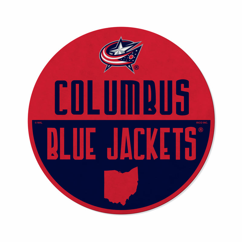 Blue Jackets Shape Cut Logo With Header Card - Classic Design