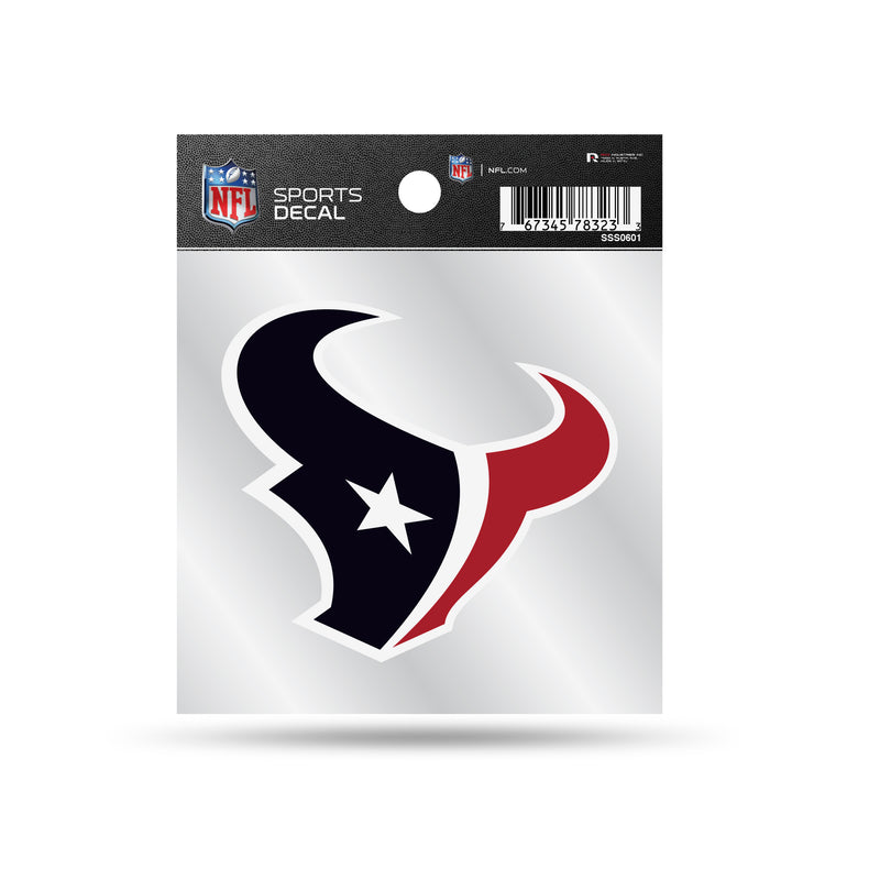 Texans Clear Backer Decal W/ Primary Logo (4"X4")