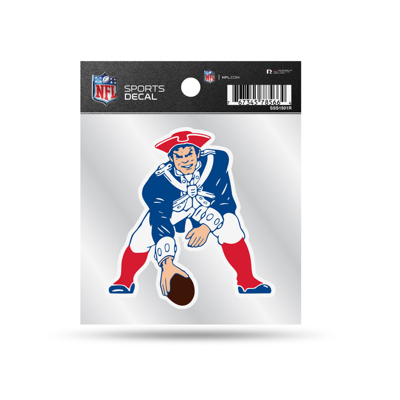 Patriots Clear Backer Decal W/ Retro Logo (4"X4")