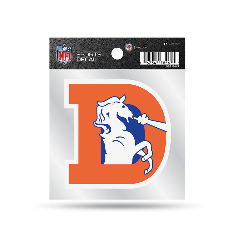 Broncos Clear Backer Decal W/ Retro Logo (4"X4")