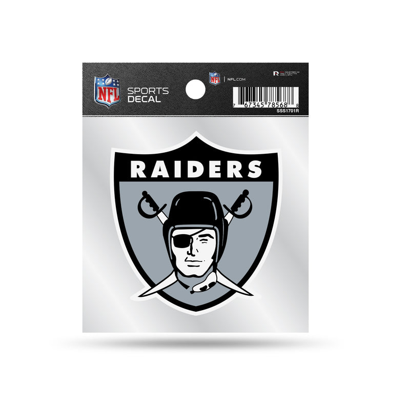 Raiders Clear Backer Decal W/ Retro Logo (4"X4")
