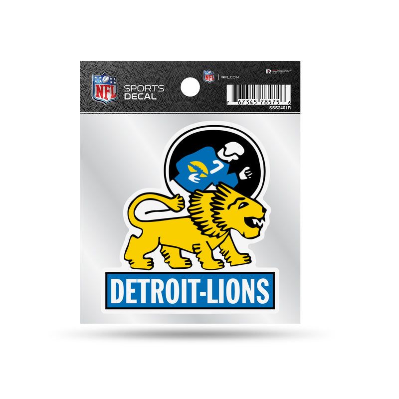 Lions Clear Backer Decal W/ Retro Logo (4"X4")