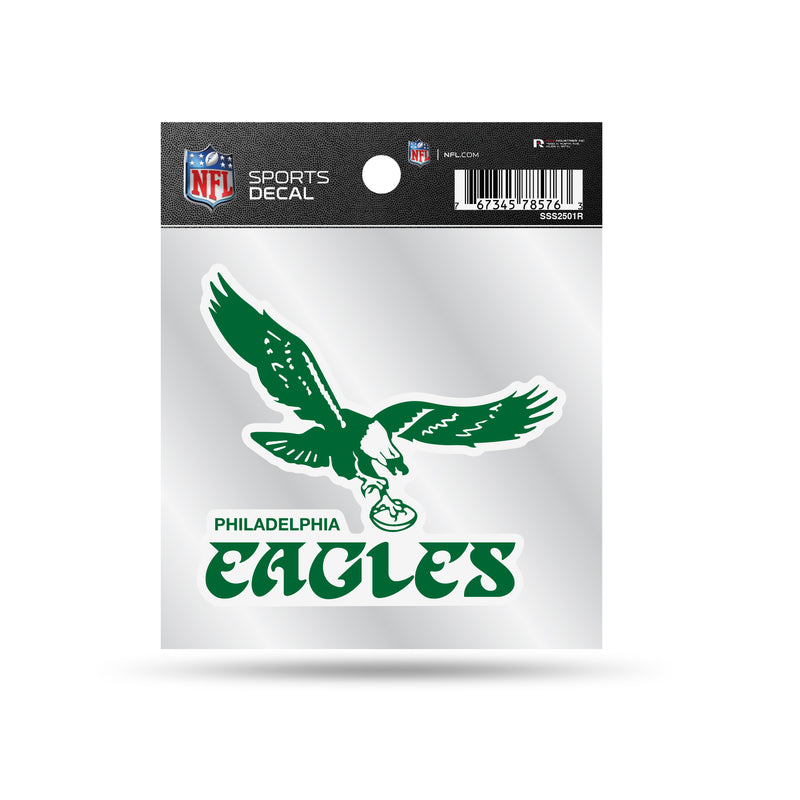 Eagles Clear Backer Decal W/ Retro Logo (4"X4")