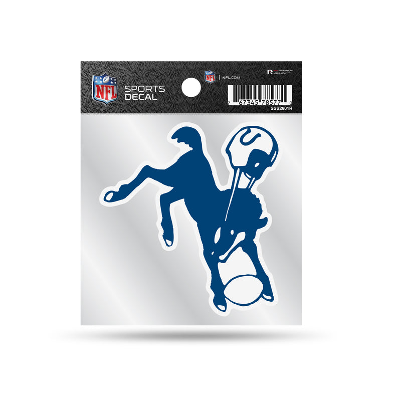 Colts Clear Backer Decal W/ Retro Logo (4"X4")