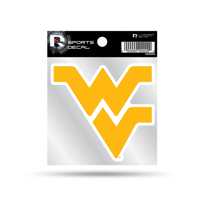 West Virginia University 4"X4" Weeded Decal On Clear Backer