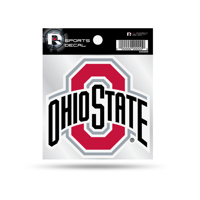 Ohio State University Weeded Clear Backer Decal W/ Primary Logo (4"X4")